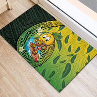 Hawaii Surfing Mango Rubber Doormat Manako Polynesian Fish Hook LT14 - Polynesian Pride