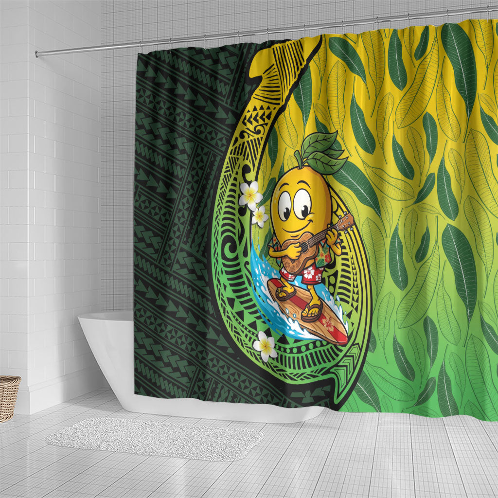 Hawaii Surfing Mango Shower Curtain Manako Polynesian Fish Hook LT14 - Polynesian Pride