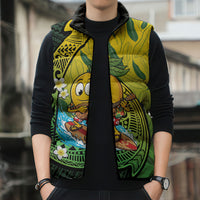 Hawaii Surfing Mango Sleeveless Puffer Jacket Manako Polynesian Fish Hook LT14 - Polynesian Pride
