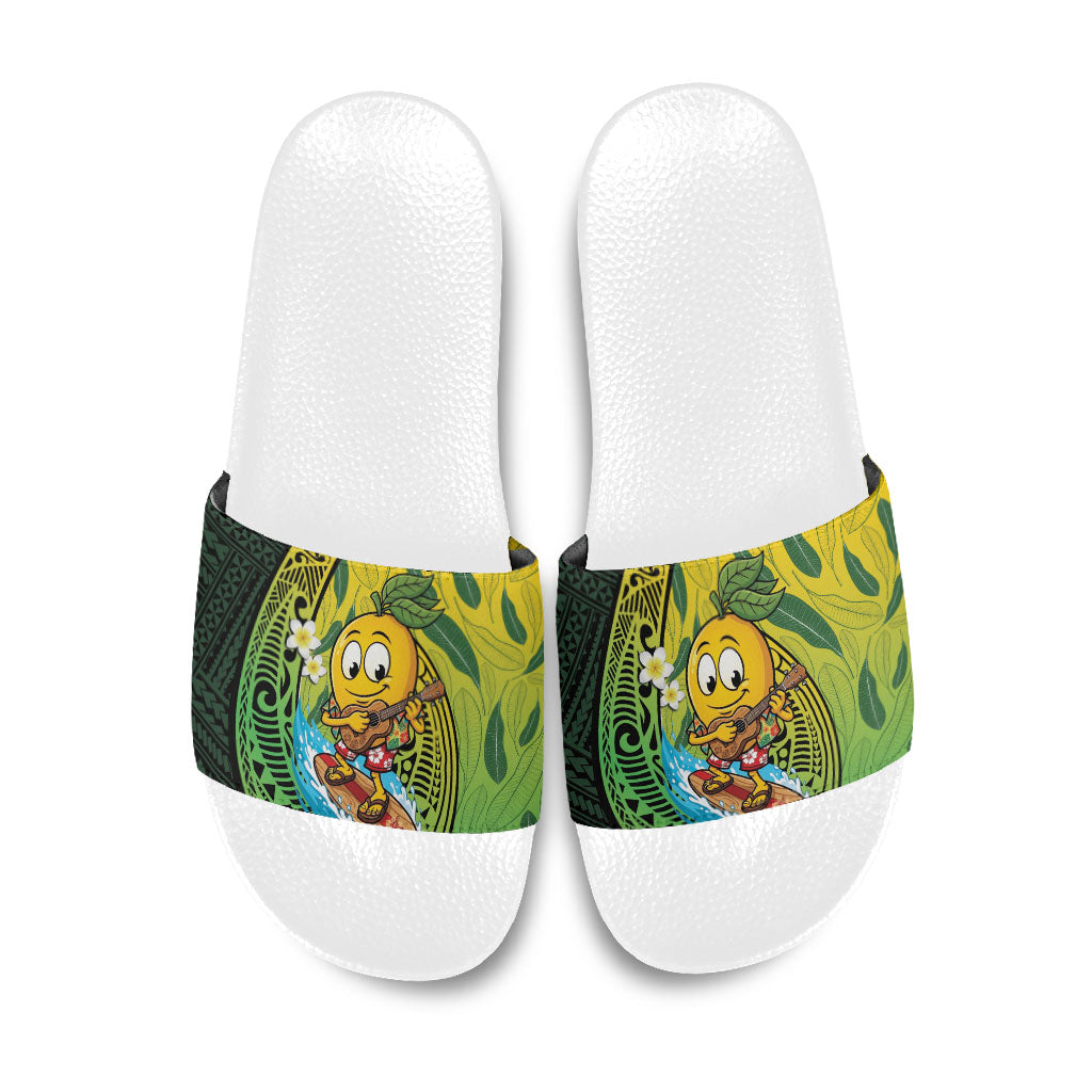 Hawaii Surfing Mango Slide Sandals Manako Polynesian Fish Hook LT14 Green - Polynesian Pride