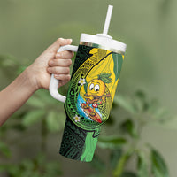 Hawaii Surfing Mango Tumbler With Handle Manako Polynesian Fish Hook LT14 - Polynesian Pride
