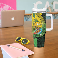 Hawaii Surfing Mango Tumbler With Handle Manako Polynesian Fish Hook LT14 - Polynesian Pride