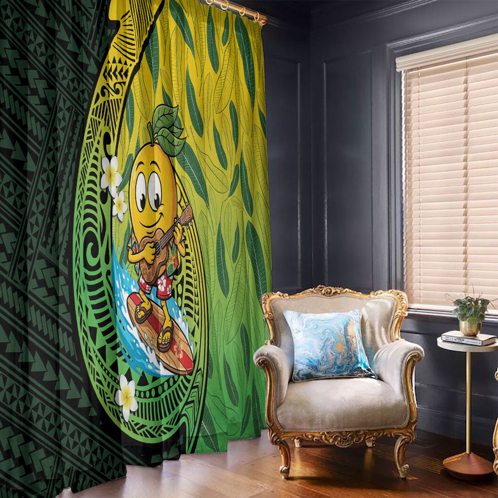 Hawaii Surfing Mango Window Curtain Manako Polynesian Fish Hook LT14 - Polynesian Pride