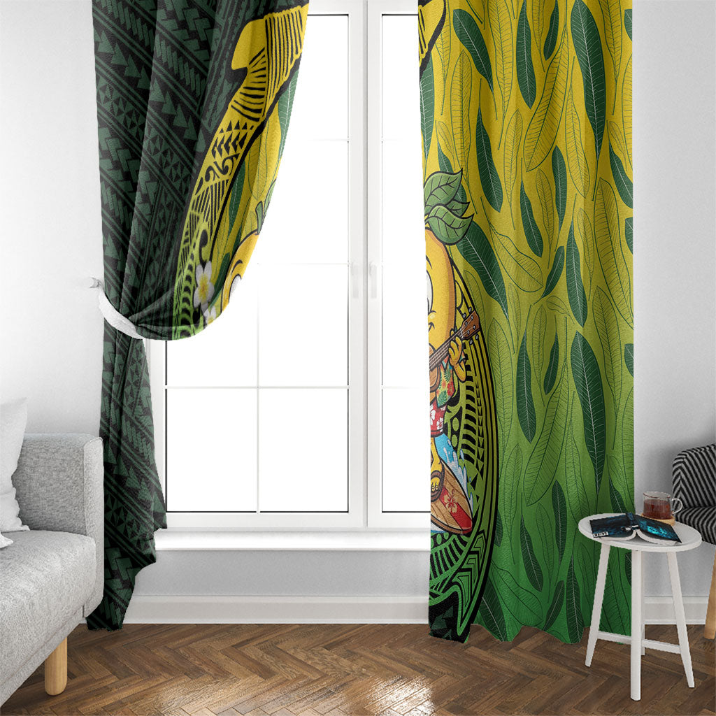 Hawaii Surfing Mango Window Curtain Manako Polynesian Fish Hook LT14 - Polynesian Pride