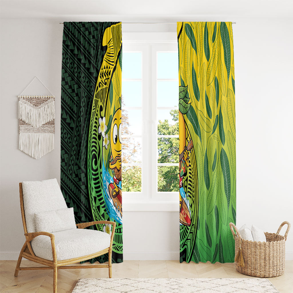 Hawaii Surfing Mango Window Curtain Manako Polynesian Fish Hook LT14 - Polynesian Pride
