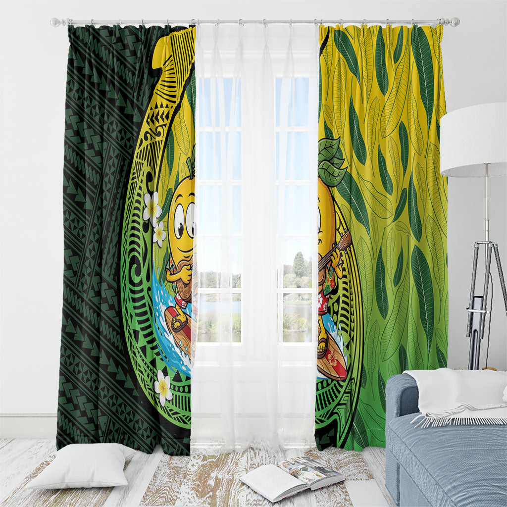 Hawaii Surfing Mango Window Curtain Manako Polynesian Fish Hook LT14 - Polynesian Pride