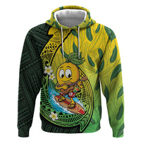 Hawaii Surfing Mango Zip Hoodie Manako Polynesian Fish Hook LT14 Pullover Hoodie Green - Polynesian Pride