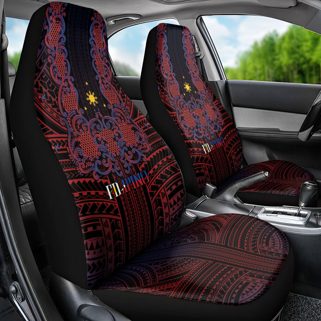 Filipino Barong Tagalog Inspired Car Seat Cover Mabuhay Philippines Festival Polynesian Pattern LT14 - Polynesian Pride