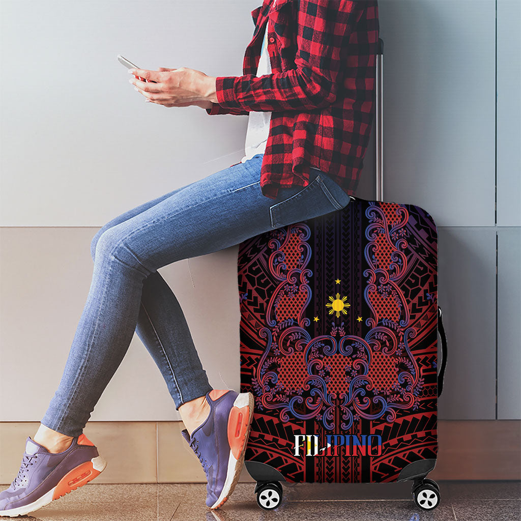 Filipino Barong Tagalog Inspired Luggage Cover Mabuhay Philippines Festival Polynesian Pattern LT14 - Polynesian Pride