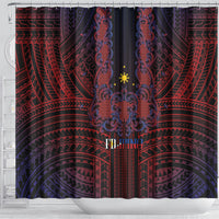 Filipino Barong Tagalog Inspired Shower Curtain Mabuhay Philippines Festival Polynesian Pattern LT14 - Polynesian Pride