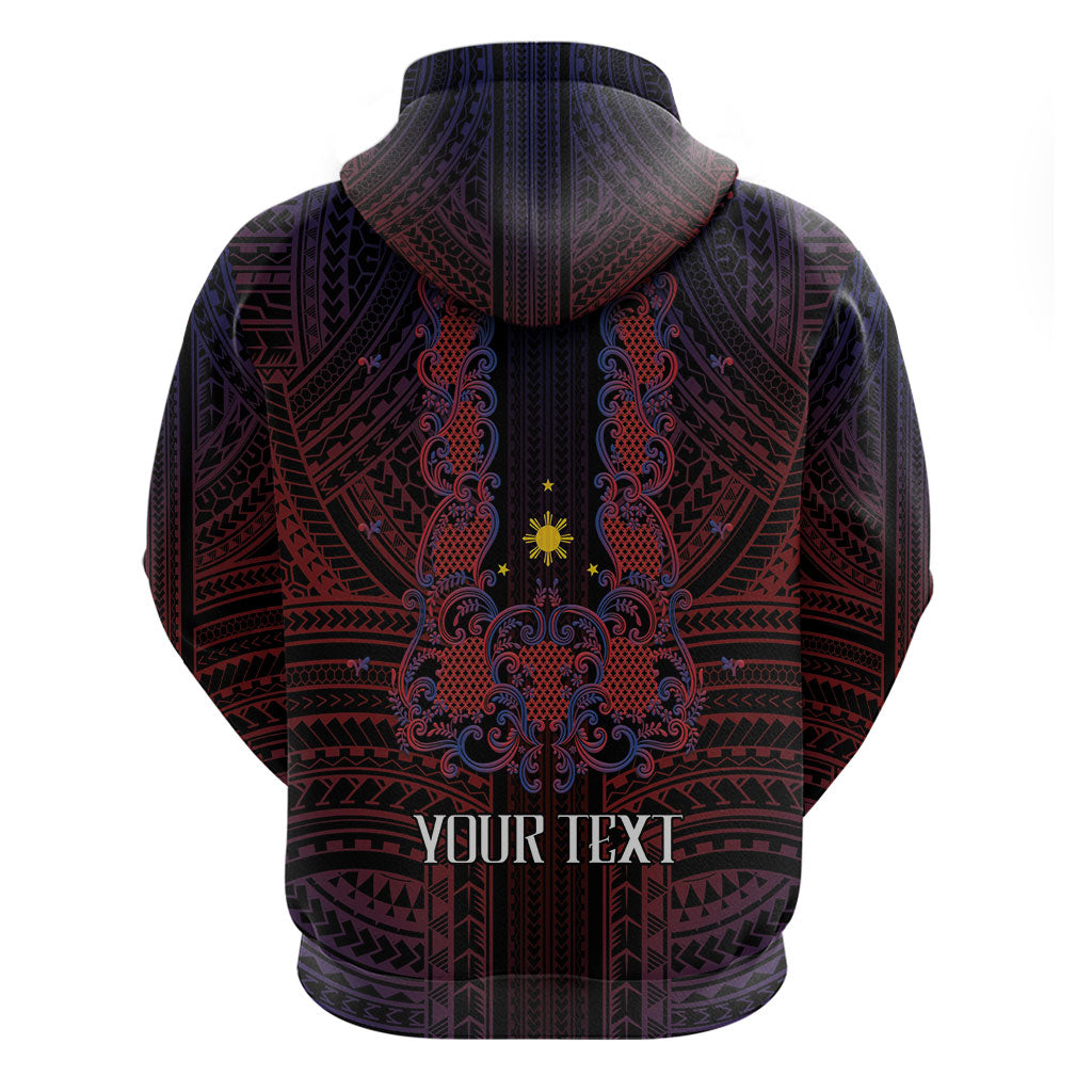 Filipino Barong Tagalog Inspired Personalised Zip Hoodie Mabuhay Philippines Festival Polynesian Pattern LT14 - Polynesian Pride