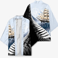Personalised New Zealand Pakeha Kimono Kiwi Silver Fern and Sailing Ship Compass LT14 - Polynesian Pride