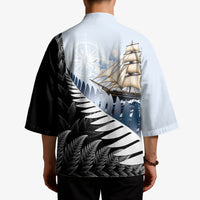 Personalised New Zealand Pakeha Kimono Kiwi Silver Fern and Sailing Ship Compass LT14 - Polynesian Pride