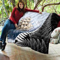 Personalised New Zealand Pakeha Quilt Kiwi Silver Fern and Sailing Ship Compass LT14 - Polynesian Pride