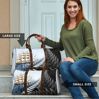 Personalised New Zealand Pakeha Travel Bag Kiwi Silver Fern and Sailing Ship Compass LT14 - Polynesian Pride