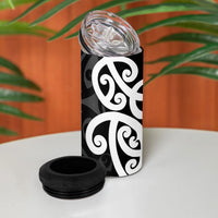 Lil Pakeha Lil Maori New Zealand 4 in 1 Can Cooler Tumbler Kiwi Proud Mangopare Pattern LT14 - Polynesian Pride