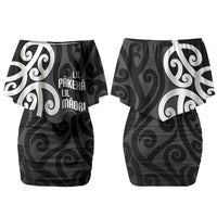 Lil Pakeha Lil Maori New Zealand Couples Matching Off Shoulder Short Dress and Long Sleeve Button Shirt Kiwi Proud Mangopare Pattern LT14 - Polynesian Pride