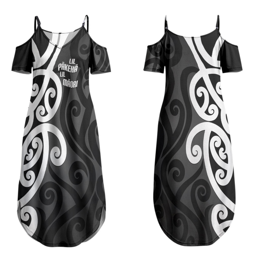 Lil Pakeha Lil Maori New Zealand Couples Matching Summer Maxi Dress and Hawaiian Shirt Kiwi Proud Mangopare Pattern LT14 - Polynesian Pride