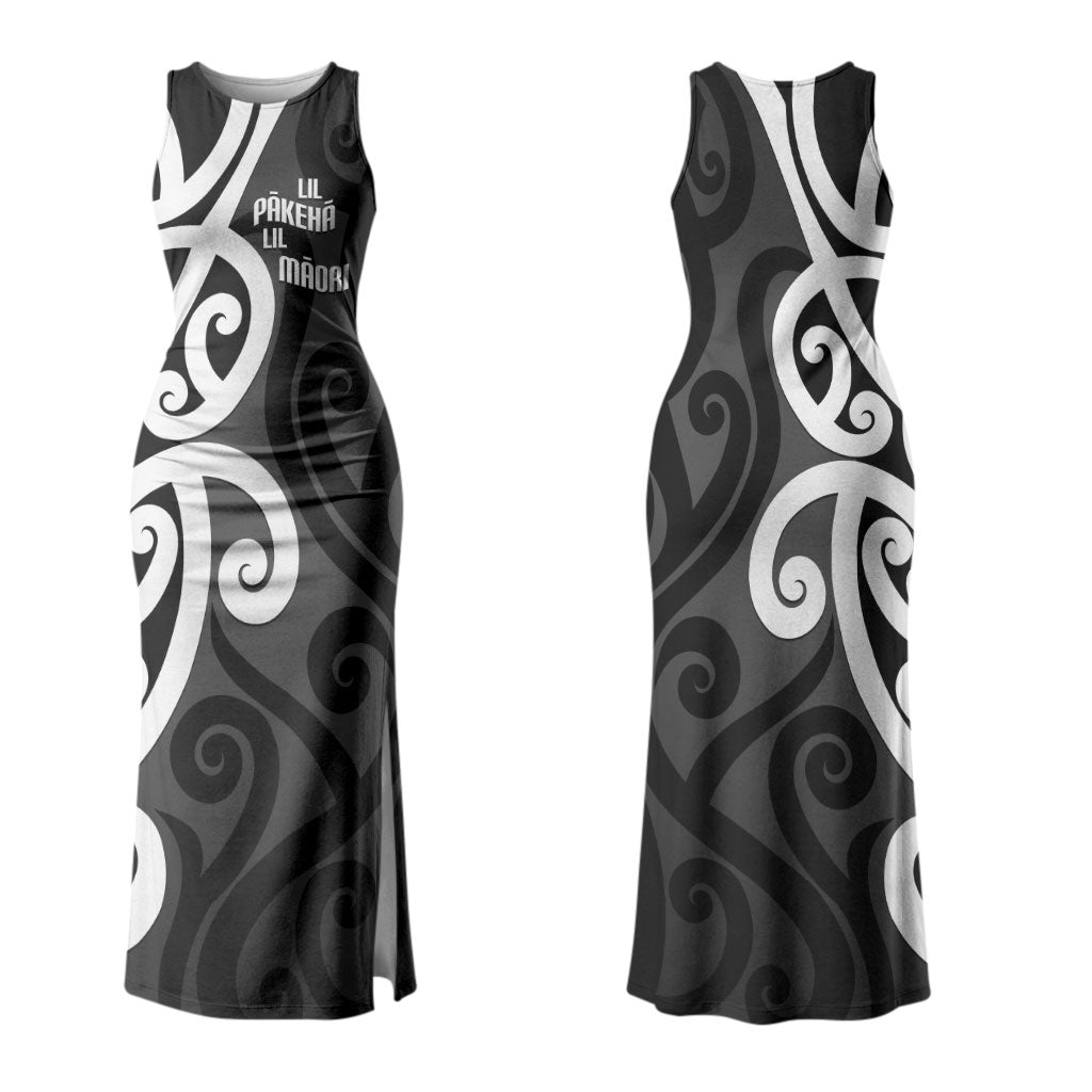 Lil Pakeha Lil Maori New Zealand Couples Matching Tank Maxi Dress and Hawaiian Shirt Kiwi Proud Mangopare Pattern LT14 - Polynesian Pride