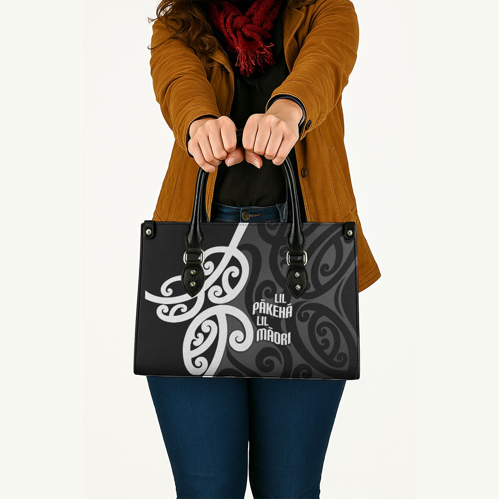 Lil Pakeha Lil Maori New Zealand Leather Bag Kiwi Proud Mangopare Pattern LT14 - Polynesian Pride