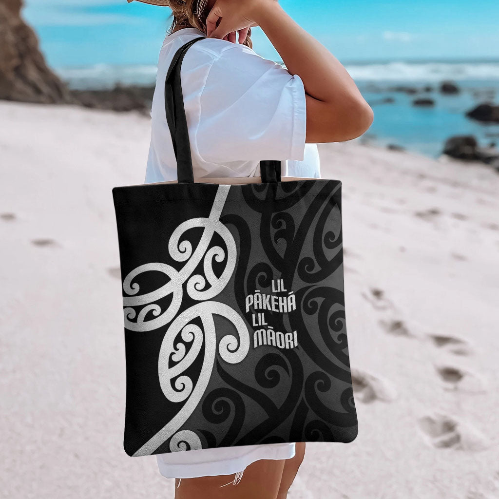 Lil Pakeha Lil Maori New Zealand Tote Bag Kiwi Proud Mangopare Pattern LT14 - Polynesian Pride