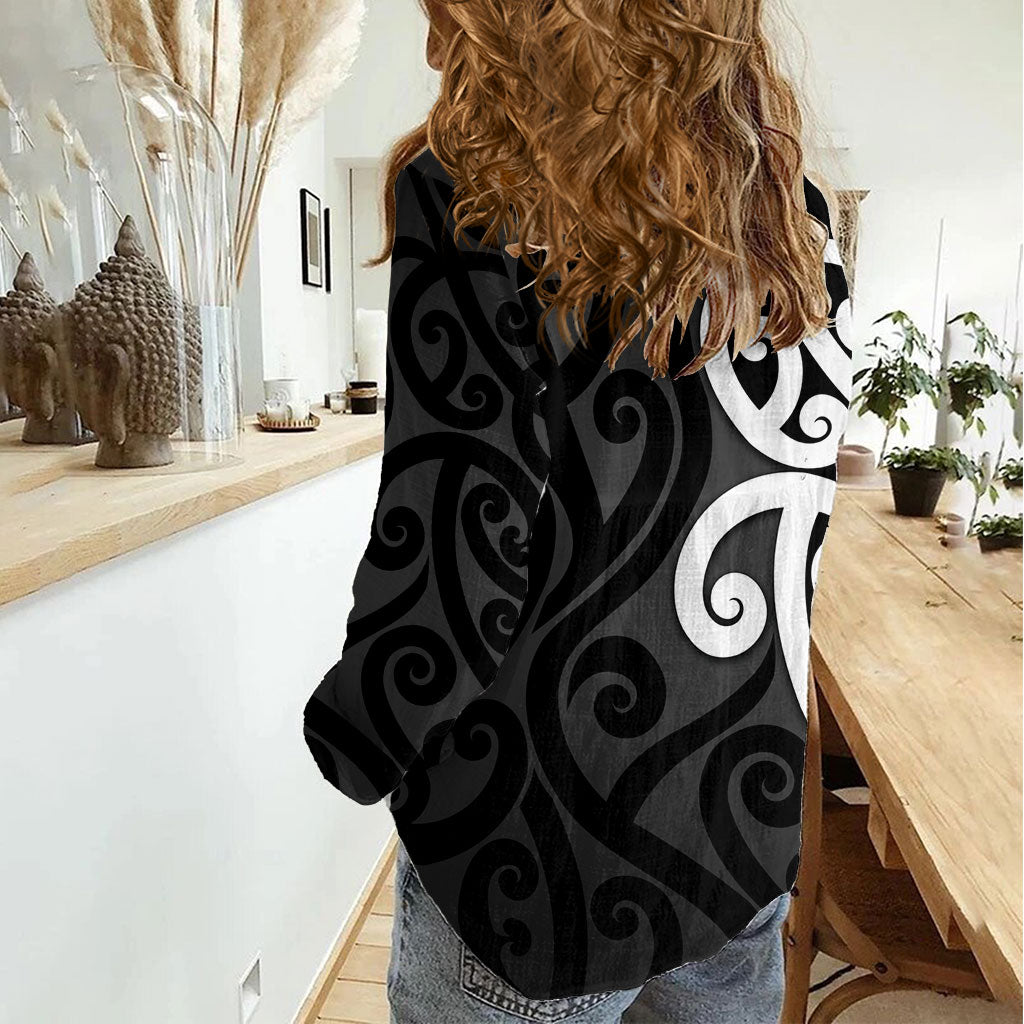 Lil Pakeha Lil Maori New Zealand Women Casual Shirt Kiwi Proud Mangopare Pattern LT14 - Polynesian Pride
