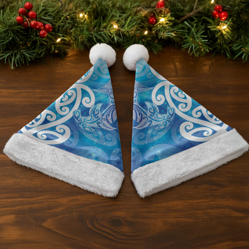 Hammerhead Shark Tattoo New Zealand Christmas Santa Hat Maori Galaxy Mangopare Pattern LT14 - Polynesian Pride