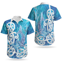 Hammerhead Shark Tattoo New Zealand Couples Matching Mermaid Dress and Hawaiian Shirt Maori Galaxy Mangopare Pattern LT14 - Polynesian Pride