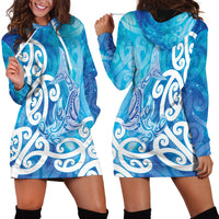 Hammerhead Shark Tattoo New Zealand Hoodie Dress Maori Galaxy Mangopare Pattern LT14 - Polynesian Pride
