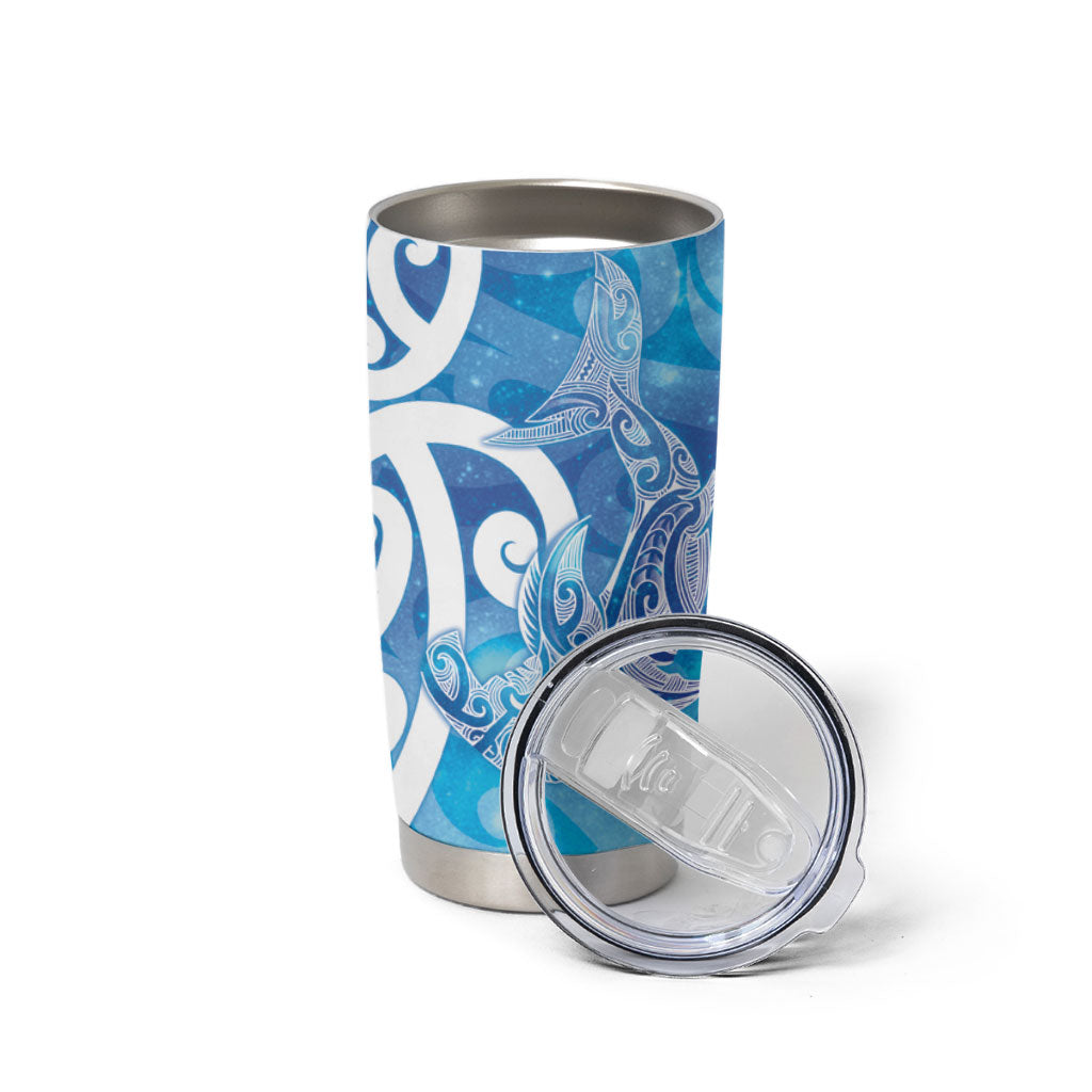 Hammerhead Shark Tattoo New Zealand Tumbler Cup Maori Galaxy Mangopare Pattern LT14 - Polynesian Pride