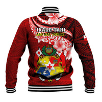 Tonga Rugby Baseball Jacket Ikale Tahi Tongan Ngatu Pattern With Dabbing Ball LT14 - Polynesian Pride