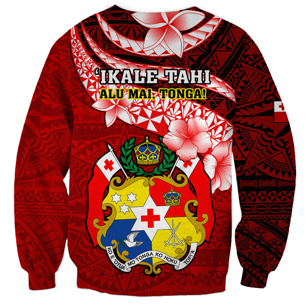 Tonga Rugby Sweatshirt Ikale Tahi Tongan Ngatu Pattern With Dabbing Ball LT14 - Polynesian Pride