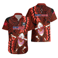 Samoa Rugby Hawaiian Shirt Manu Samoa Ula Fala Dabbing Ball Polynesian Red Version LT14 - Polynesian Pride