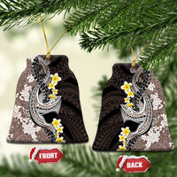 Brown and Black Hawaii Shark Tattoo Ceramic Ornament Puakenikeni Lei Plumeria Polynesian Pattern - Polynesian Pride