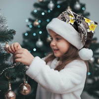 Brown and Black Hawaii Shark Tattoo Christmas Santa Hat Puakenikeni Lei Plumeria Polynesian Pattern - Polynesian Pride