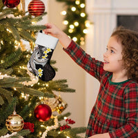 Brown and Black Hawaii Shark Tattoo Christmas Stocking Puakenikeni Lei Plumeria Polynesian Pattern - Polynesian Pride