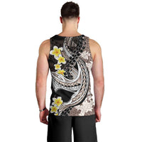 Brown and Black Hawaii Shark Tattoo Men Tank Top Puakenikeni Lei Plumeria Polynesian Pattern - Polynesian Pride