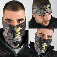 Brown and Black Hawaii Shark Tattoo Neck Gaiter Puakenikeni Lei Plumeria Polynesian Pattern LT14 - Polynesian Pride