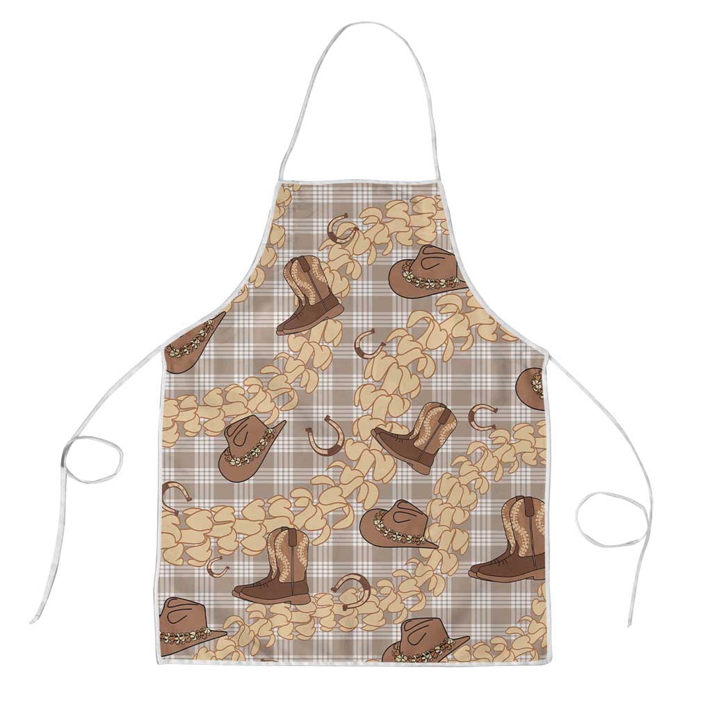 Khaki Palaka Hawaii Cowboy Apron Puakenikeni Lei Paniolo Papale Seamless Vibes - Polynesian Pride