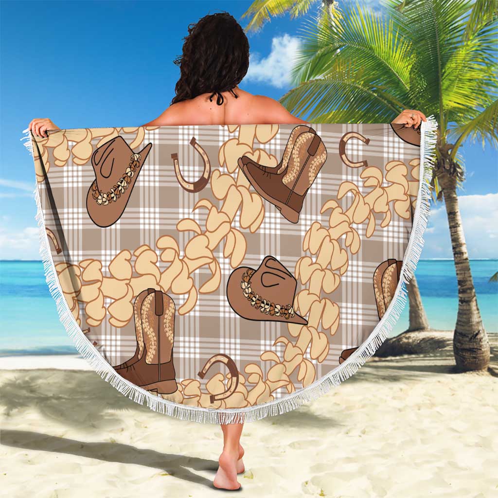 Khaki Palaka Hawaii Cowboy Beach Blanket Puakenikeni Lei Paniolo Papale Seamless Vibes - Polynesian Pride