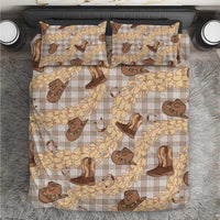 Khaki Palaka Hawaii Cowboy Bedding Set Puakenikeni Lei Paniolo Papale Seamless Vibes - Polynesian Pride