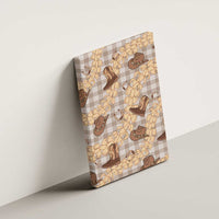 Khaki Palaka Hawaii Cowboy Canvas Wall Art Puakenikeni Lei Paniolo Papale Seamless Vibes - Polynesian Pride