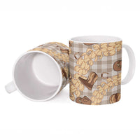 Khaki Palaka Hawaii Cowboy Ceramic Mug Puakenikeni Lei Paniolo Papale Seamless Vibes - Polynesian Pride