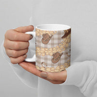 Khaki Palaka Hawaii Cowboy Ceramic Mug Puakenikeni Lei Paniolo Papale Seamless Vibes - Polynesian Pride