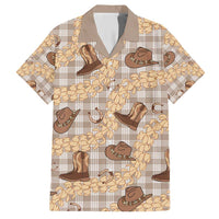 Khaki Palaka Hawaii Cowboy Family Matching Short Sleeve Bodycon Dress and Hawaiian Shirt Puakenikeni Lei Paniolo Papale Seamless Vibes - Polynesian Pride
