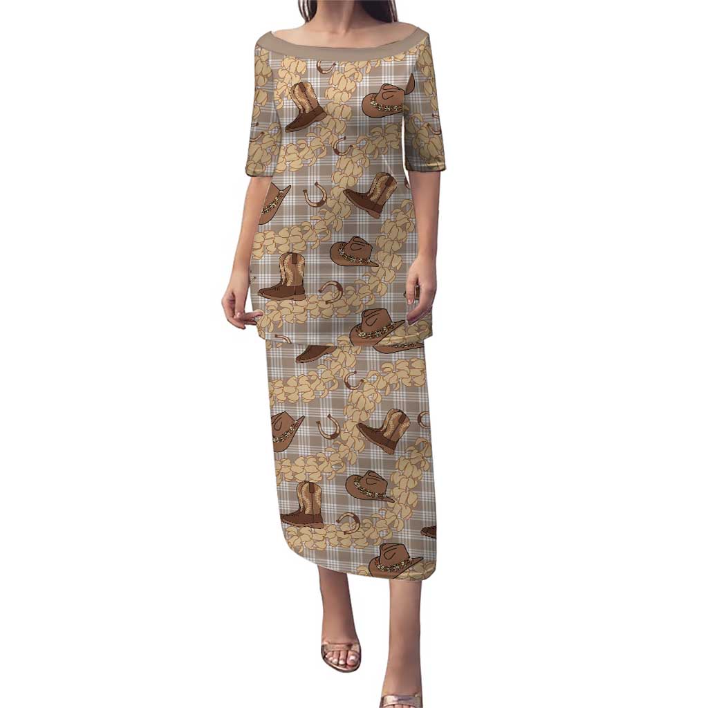 Khaki Palaka Hawaii Cowboy Puletasi Puakenikeni Lei Paniolo Papale Seamless Vibes - Polynesian Pride