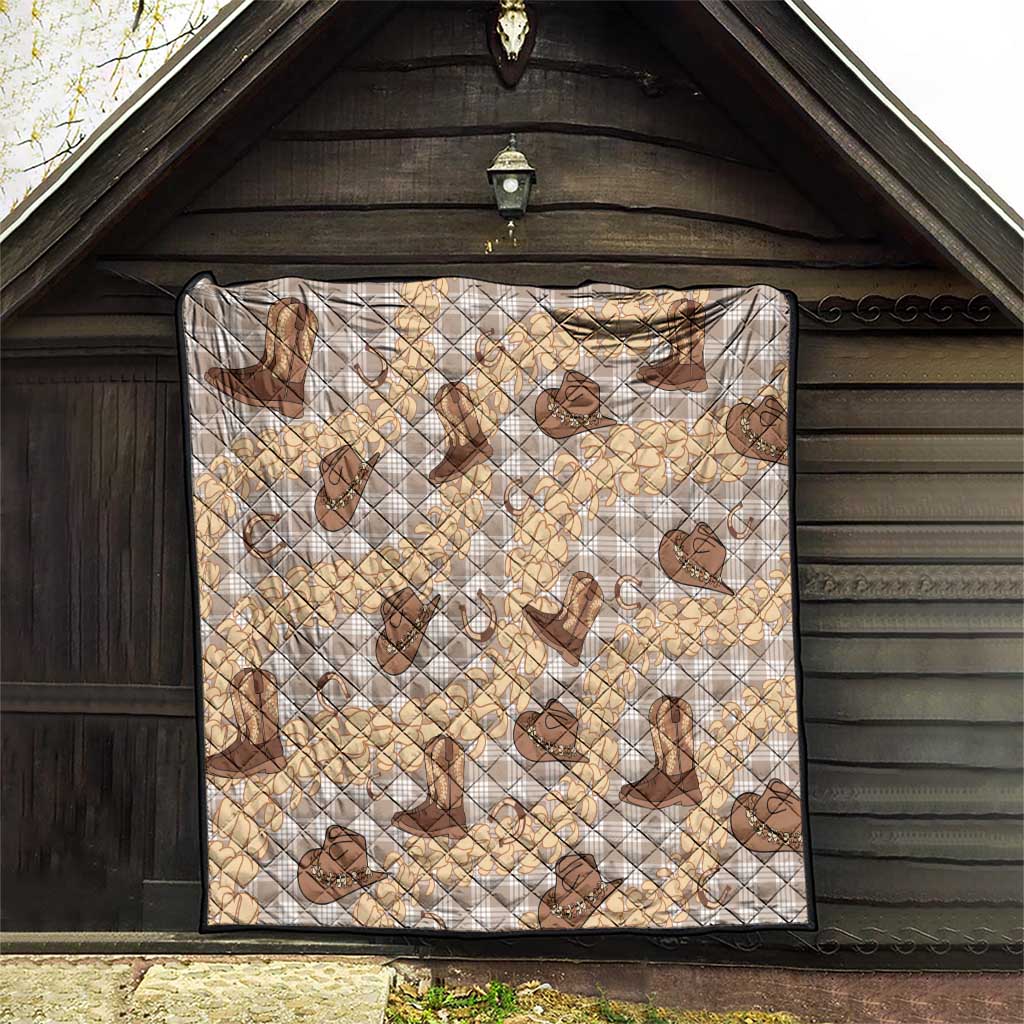 Khaki Palaka Hawaii Cowboy Quilt Puakenikeni Lei Paniolo Papale Seamless Vibes - Polynesian Pride