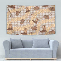 Khaki Palaka Hawaii Cowboy Tapestry Puakenikeni Lei Paniolo Papale Seamless Vibes - Polynesian Pride