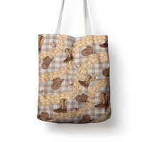 Khaki Palaka Hawaii Cowboy Tote Bag Puakenikeni Lei Paniolo Papale Seamless Vibes LT14 - Polynesian Pride