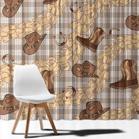 Khaki Palaka Hawaii Cowboy Window Curtain Puakenikeni Lei Paniolo Papale Seamless Vibes - Polynesian Pride